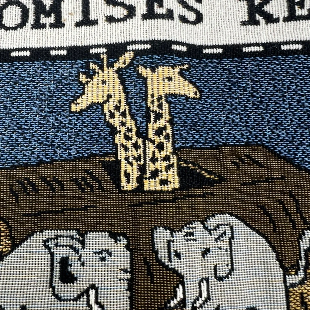 Noah's Ark Tapestry Wall Hanging‎ Promises Kept Vintage Textile Art Vibrant